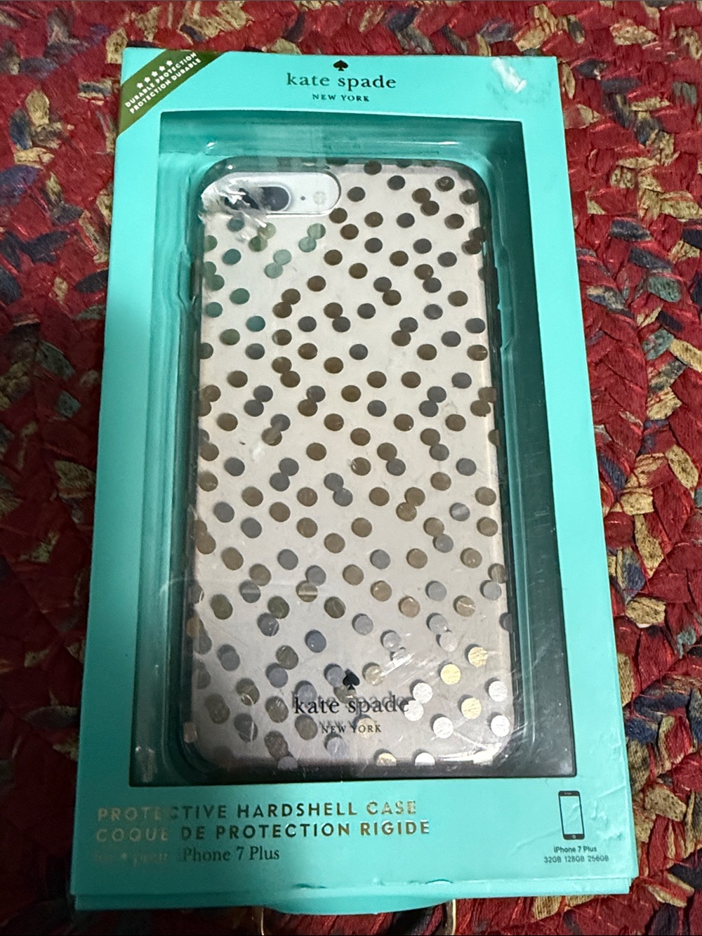 kate spade Cream and Gold Polka Dot Hardshell Phone Case